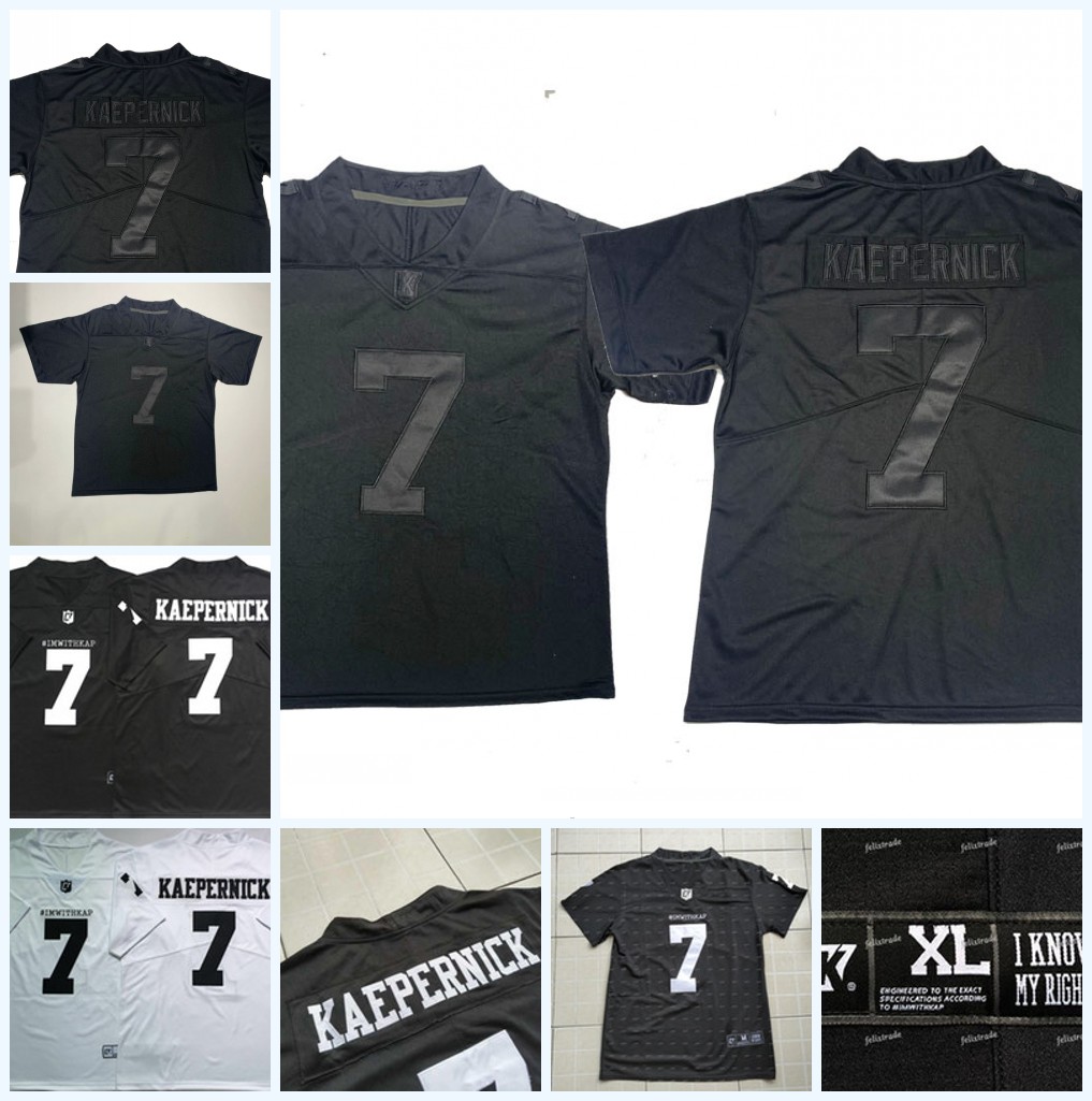 

7 Colin Kaepernick Imwithkap Football Jerseys I'm With Wap White Black Football Jerseys 100% Embroidery High Quality Ready to Ship