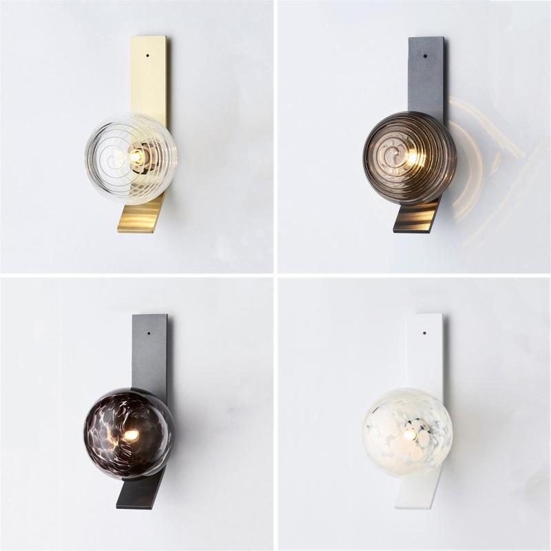 

postmodern design art deco stained glass globe wall lamp for living room bedroom bar loft industrial sconce led lighting fixture