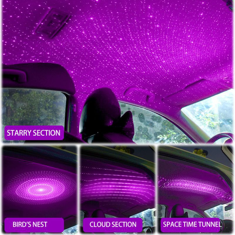 

USB Car Roof Star Projection Light 4 Mode Project Pattern Auto Interior Atmosphere Light Decoration Lamp Romantic Night