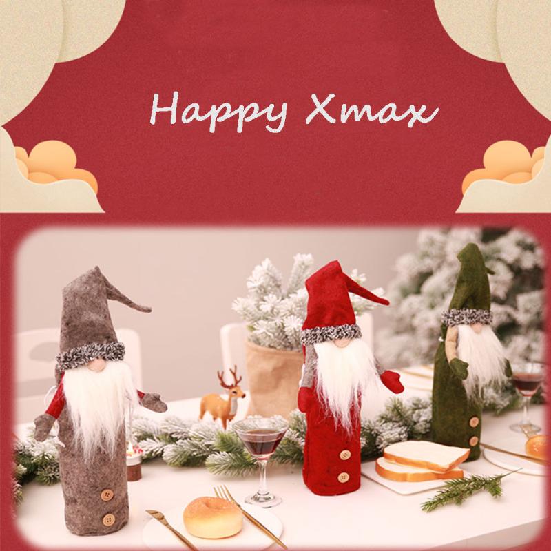 

New Fashion Wine Bottle Cover Bag Christmas Decor Gift Xmas Bar Holiday Santa Set