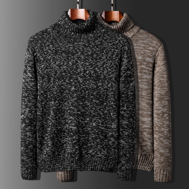 

Men's Autumn Winter Casual Long Sleeve Knitting Hoodie Sweaters Tops Solid Color Regular Sweater for Men Winter High Neck 10.17, Bw