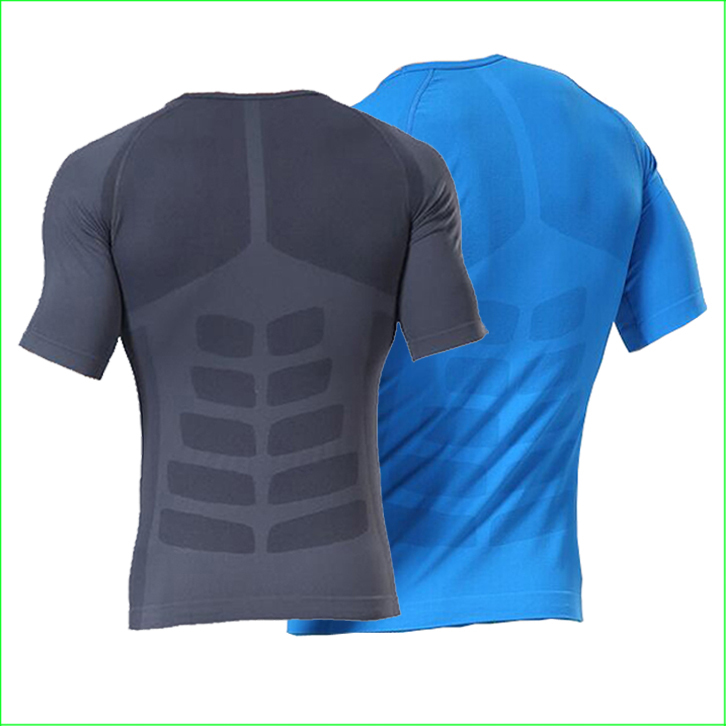 

RTS01 Men Compression Tights Base Layer Running Sport Shirt Fitness Excercise Cycling Maillot Short Sleeve Shirt Underclothes, Black