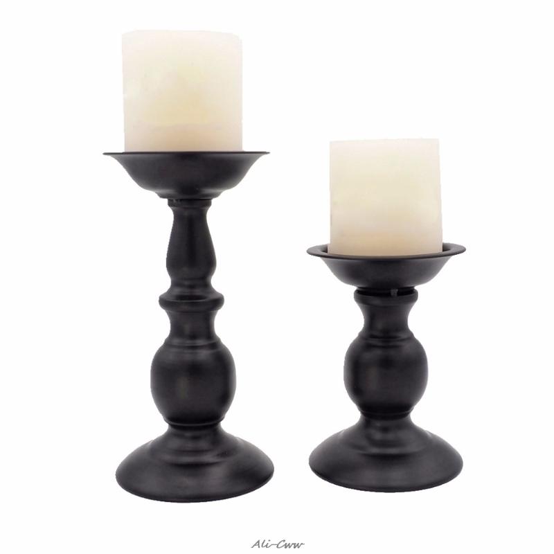 

Black Metal Candlestick Candle Holder Stand Wedding Party Table Decoration Gifts Christmas Home Decor High Quality