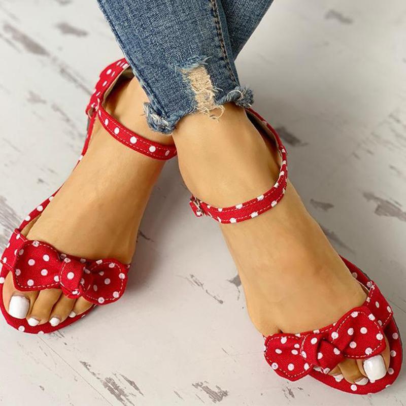 

Summer Women sandals leisure Plus size shoes flip flop comfortable flat sweet polka dot women Shoes Sandals woman 2020, Black