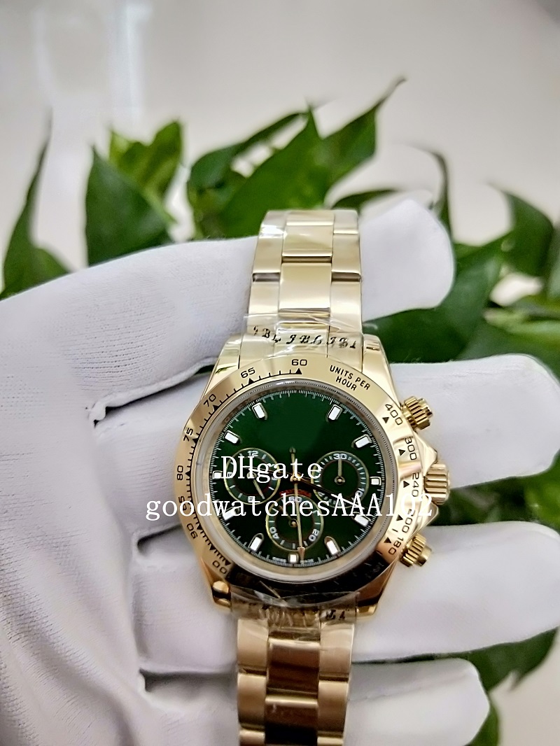 

Men Watch Automatic mechanical Movement watch 116508 Green Dial 40MM 316L Bracelet 18K Yellow Gold Stainless Steel sport luminous Wr