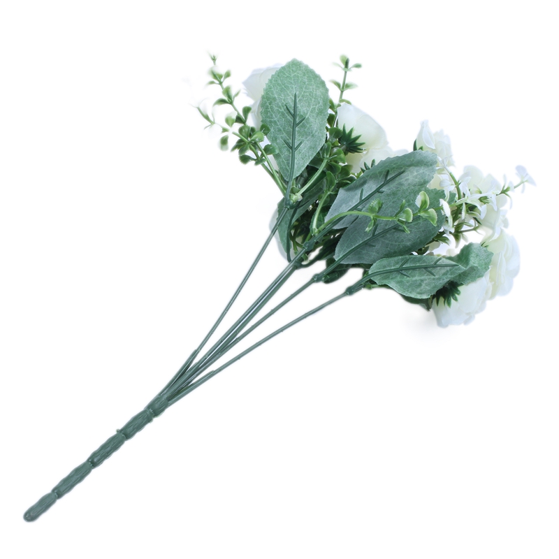 

AF88 -15 buds 1 bunch mini artificial pink silk flower white mariee