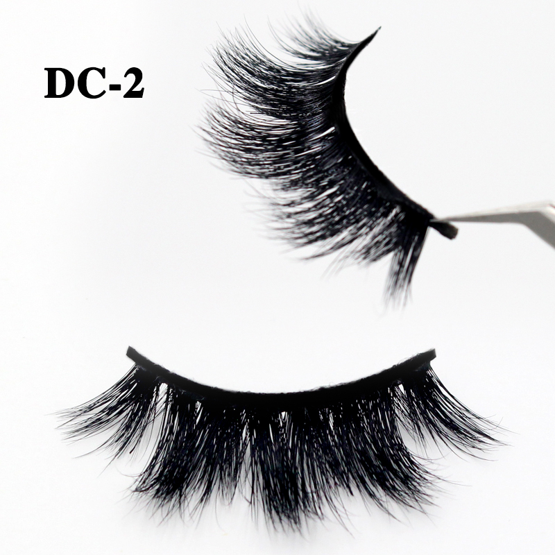 

3D Mink Eyelash Real Mink Handmade Crossing Lashes Individual Strip Thick Lash Fake Eyelashes Natural thick false eyelash DC-2