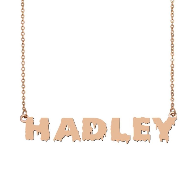 

Hadley Name Necklace , Cool Bloody Art Name Necklace for Halloween and Santa's Day Jewelry Gift for Kids Boys Girls
