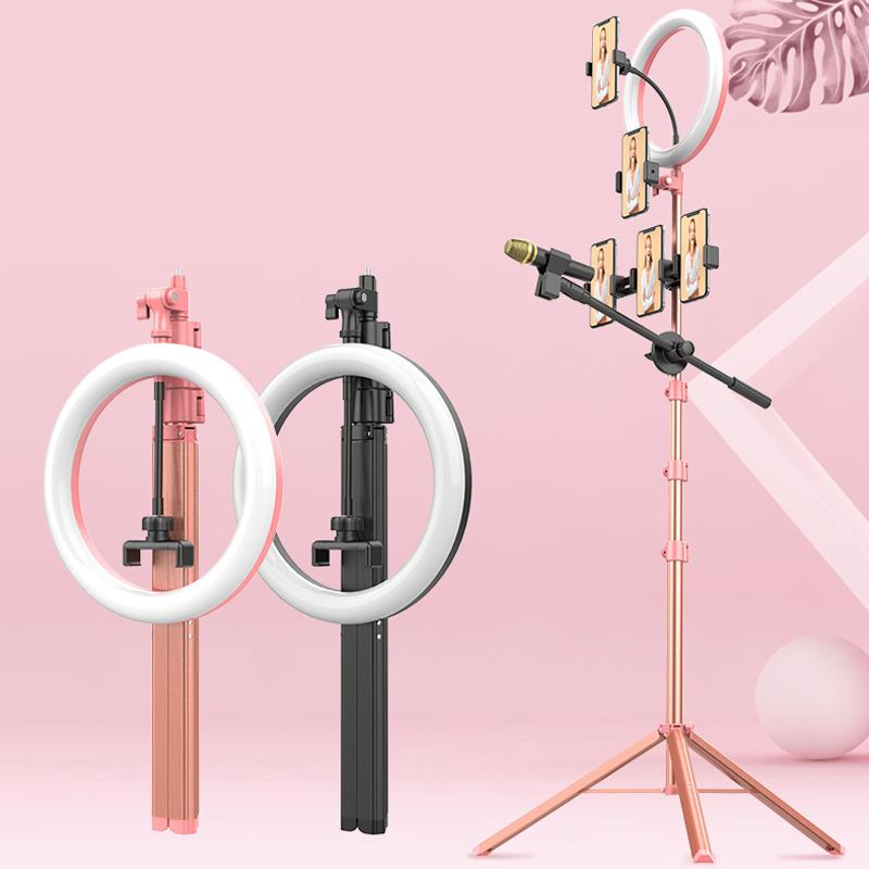 

Ulanzi Fill Light Tripod Multi-function Live Mobile Phone Bracket LED Ring Light Dimmable Photography Selfie Stick Stand