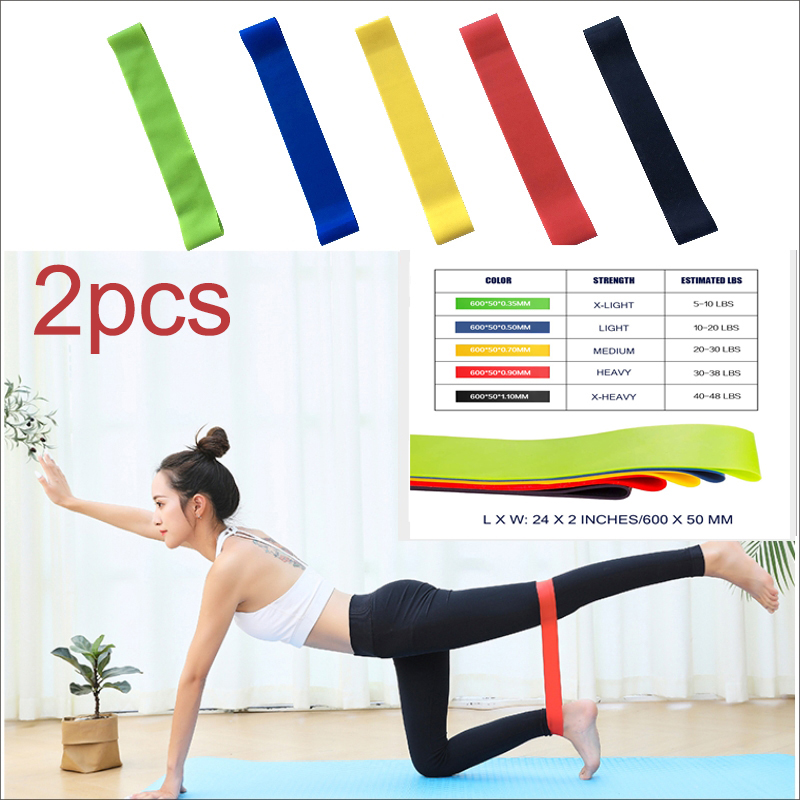 

2pcs Workout Pilated Exercise Gym Elastic Resistance Bands Fitness Pull Up Itstyle Fitness Rubber Bands Workout Elastic