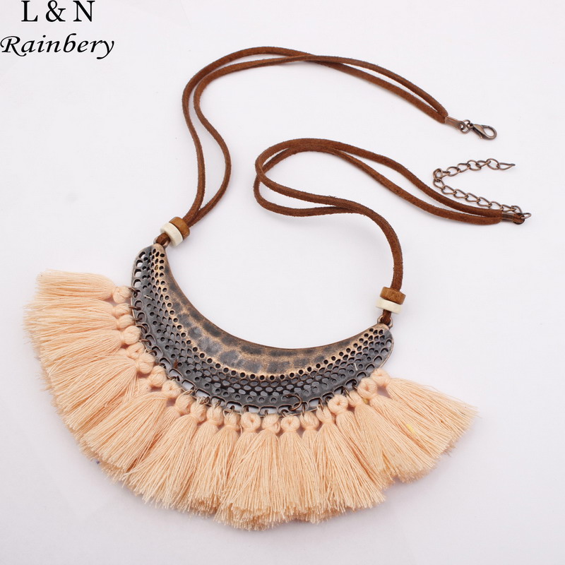 

Rainbery Tassel Necklace For Women Big Ethnic Necklace Bohemia Long Choker Statement Boho Vintage Punk Fashion Jewelry