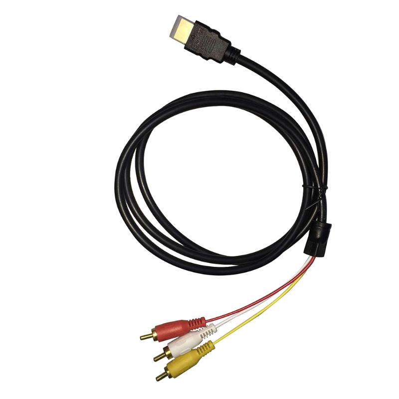 

New Arrival Copper HD to RCA Cable HD Male to 3RCA AV Composite Male M/M Connector Adapter Cable Cord Transmitter