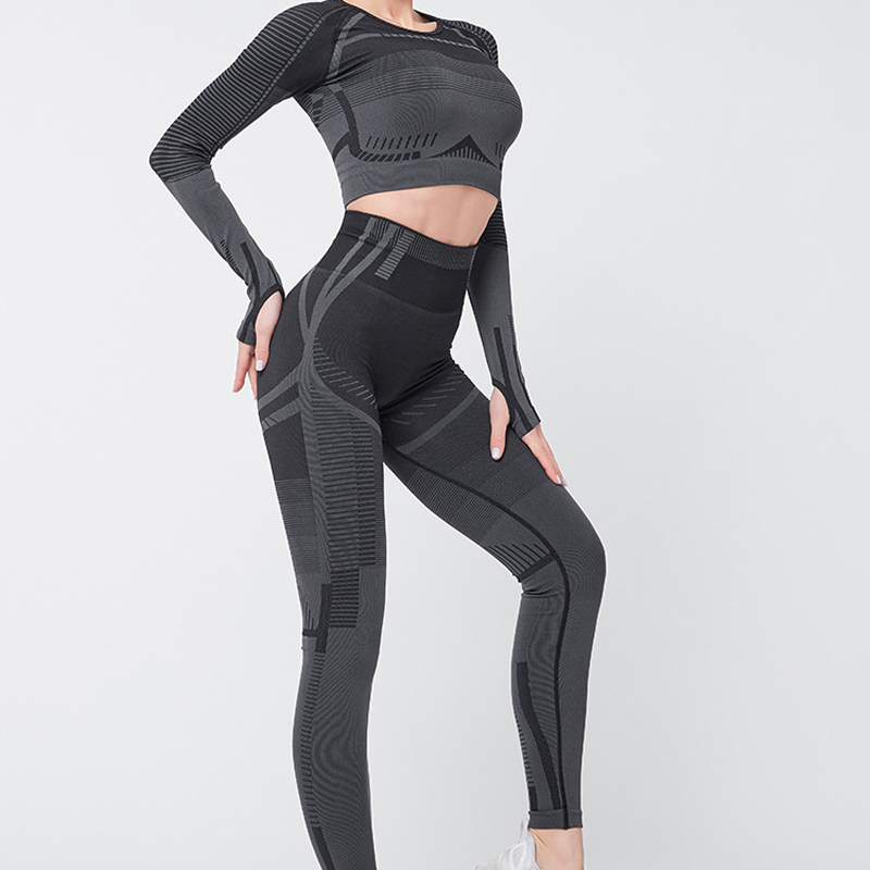 

Yoga Set Seamless Ensemble Sexy Thumb Hole Sport Suit Women Sportswear Fitness Set Workout Gym Wear Running Clothing Tracksuit, Red set