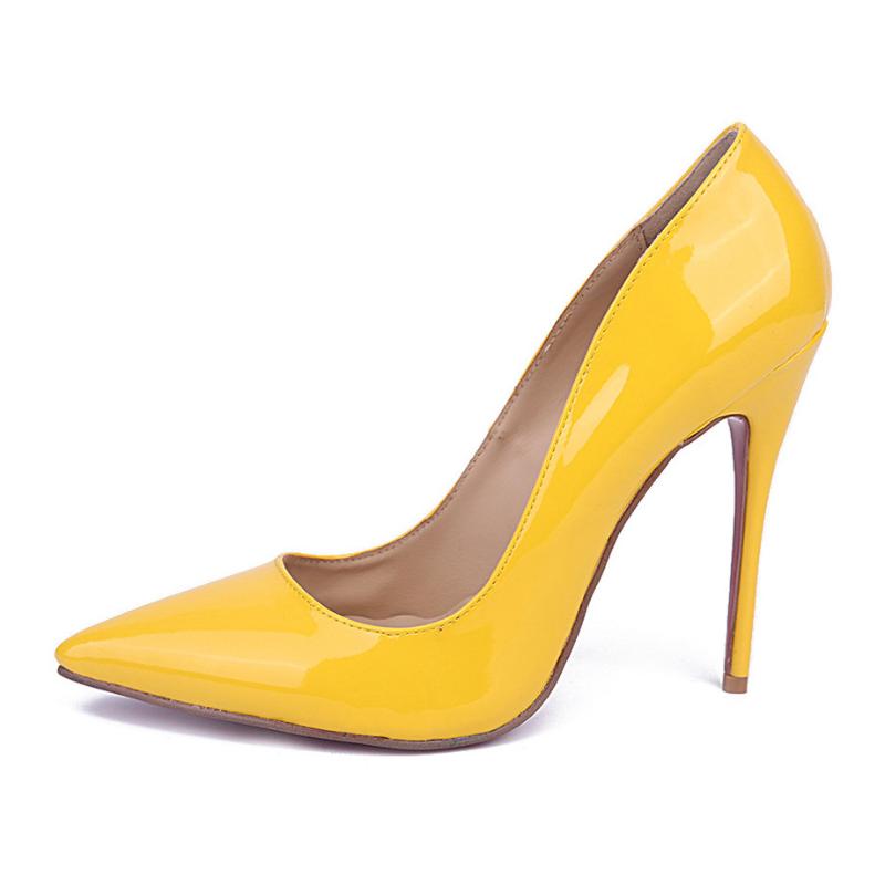 

Dream2020 Fashion Dating Women's Pointed Yellow Shallow-cut High Heels Thin Heel Professional Work Shoes
