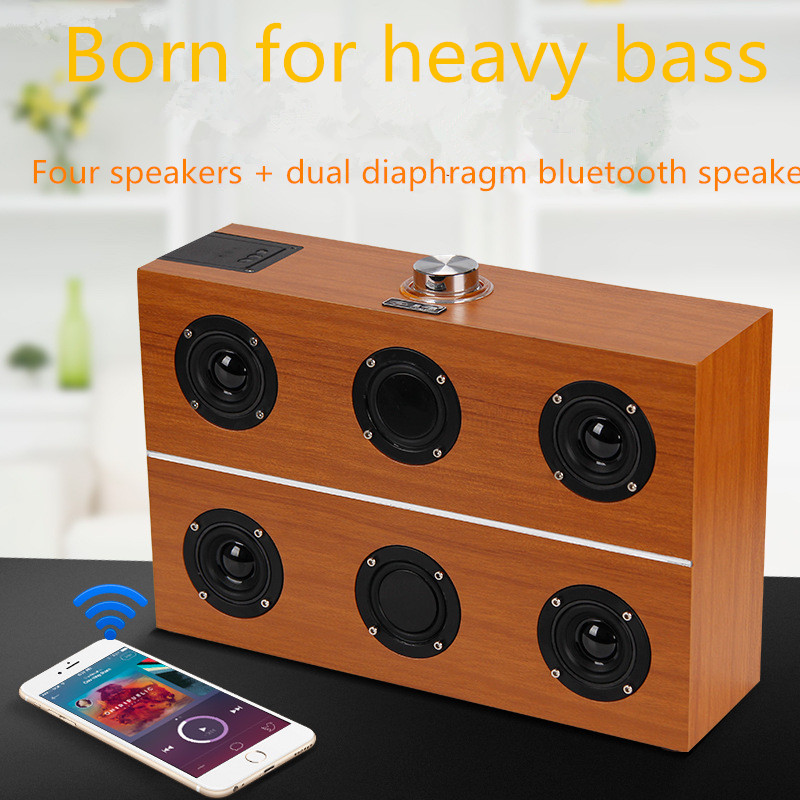 

New Q8 Mobile Phone Wireless Bluetooth Speaker Wireless Wooden Card Home Computer Subwoofer Portable Audio