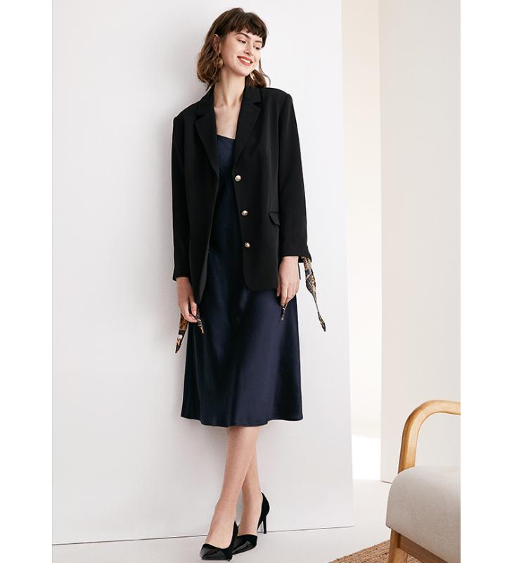 

Spring and autumn thin black long sleeve top suit coat woman, As pic