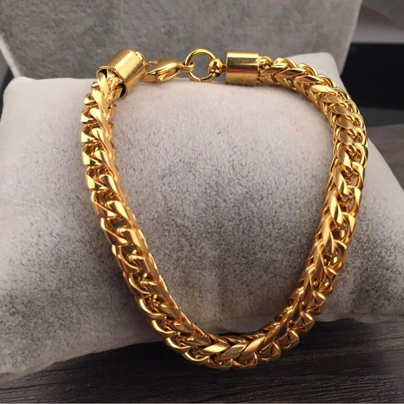 

Stainless Steel Bracelets Bangles Beads Braided Wheat Bracelet for Men Women Gold Color Chain Mens Wholesale Jewelry