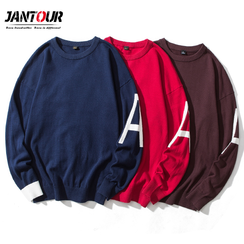 

2020 New Knitted Sweaters Men Loose Pullover Letter Printed Sweater Streetwear Male Winter Clothing Coat -3XL, Blue