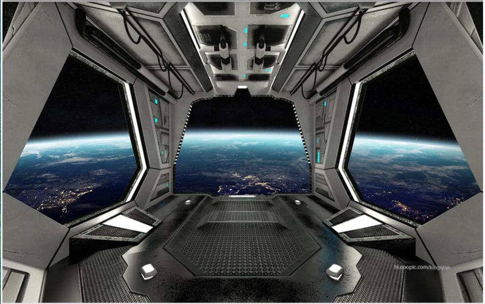

3d wallpaper custom photo mural Spaceship capsule bar KTV background home decor 3d wall murals wallpaper for living room, Non-woven wallpaper