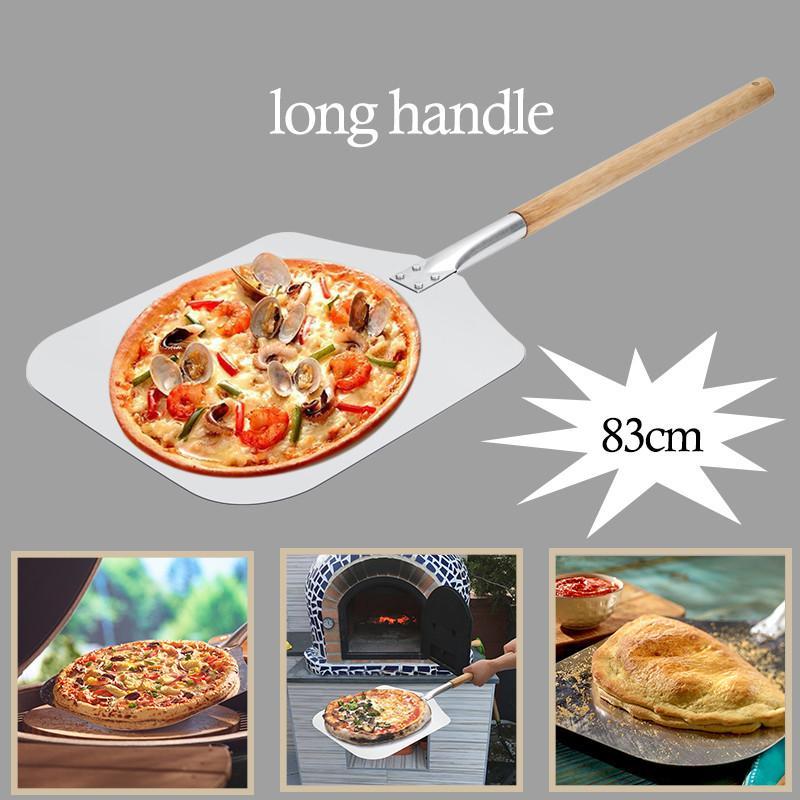 

Aluminum Pizza Shovel Peel with Long Wooden Handle Pastry Tools Accessories Pizza Paddle Spatula Cake Baking Cutter