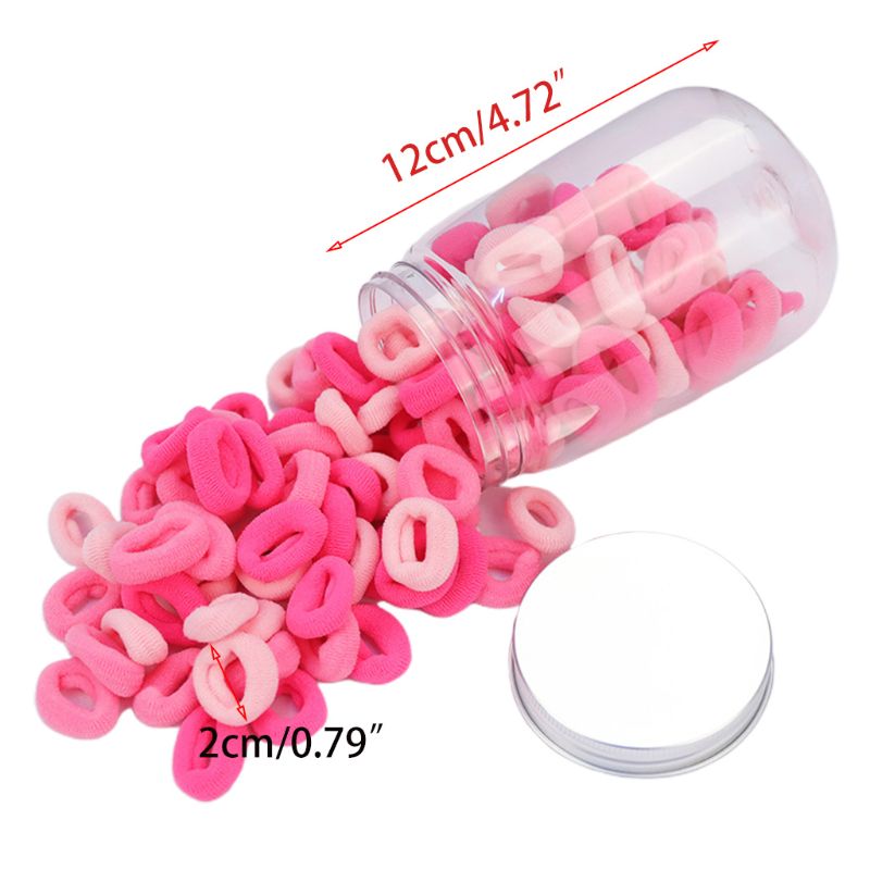 

100Pcs Baby Girls No-Damage Hair Ties Candy Colored Seamless Ponytail Holders