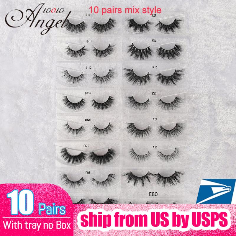 

WOWANGEL 16 Styles Wholesale 10 Pairs Mix No Box 3D Mink Hair Fake Eyelashes Soft Dramatic Eye Lashes MakeUp Cilios