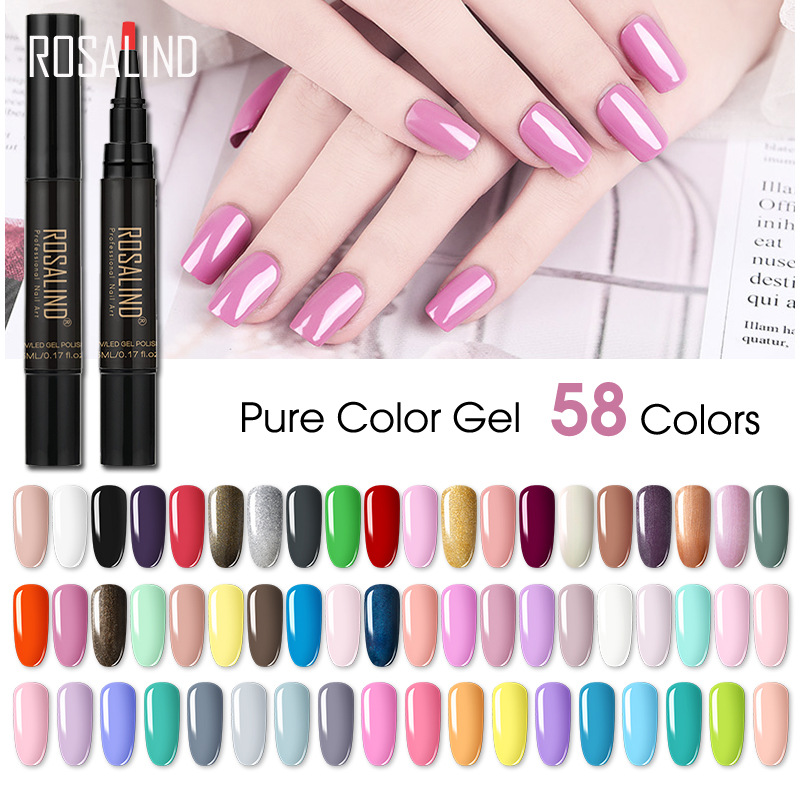 5ml Nail Polish Pen Need Cured by UV LED Lamp Soak-Off White Color for Nail Art Gel 58 colors available-image-568515470