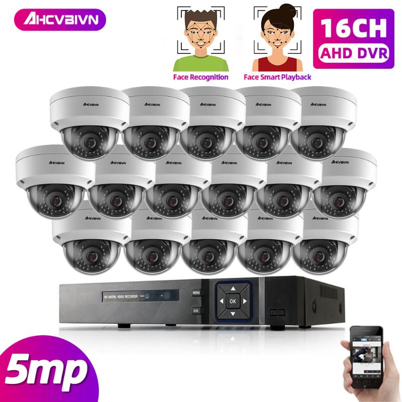 

HD-TVI AHD 16CH 1080P 5MP DVR Kit 5MP Security Cameras System 16* 5.0MP Day Night Vision CCTV Home Security Kit with 4TB HDD