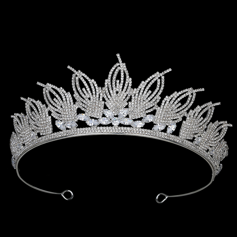 

Tiaras and Crown HADIYANA Vintage Temperament Feather Shape For Wemen Wedding Party Headband Rhinestone BCY8926 Princesa