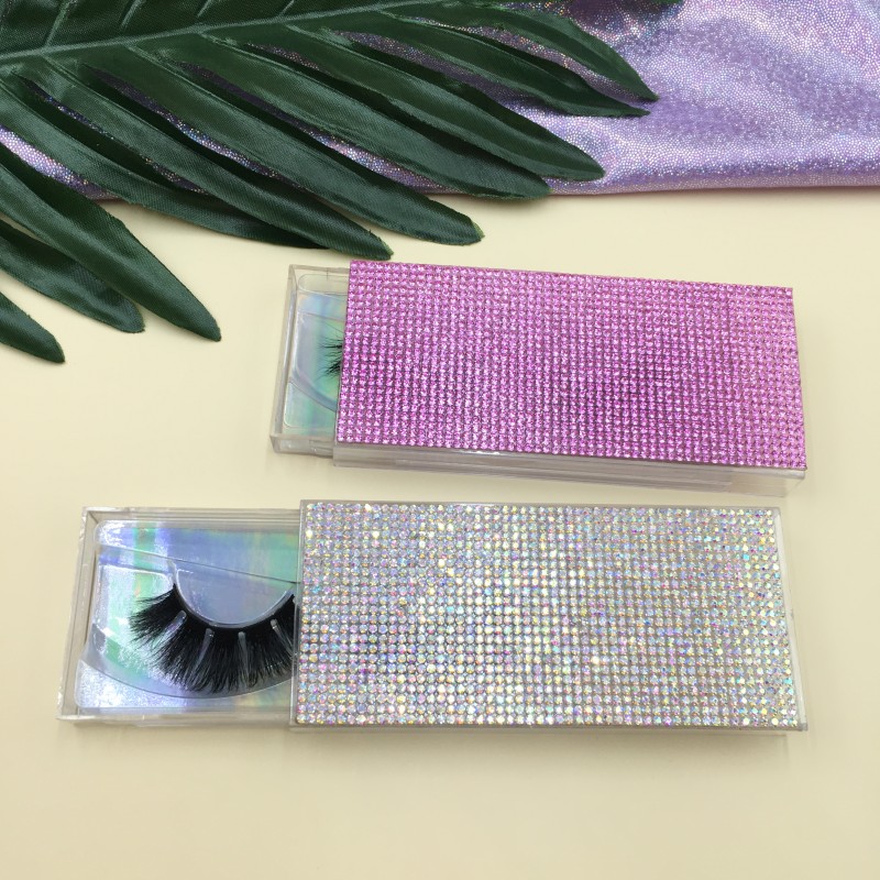 

3d mink lashes 6pairs/lot with bling bling rhinestone diamond lash cases 20mm natural mink eye lash