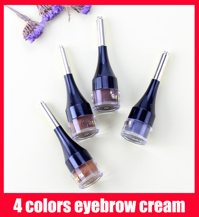 Newest Eyebrow Waterproof Pomade Eyebrow Enhancers Makeup 4 Colors With Retail Package Light brownDark brown Milk coffee Dark grey-image-570180309