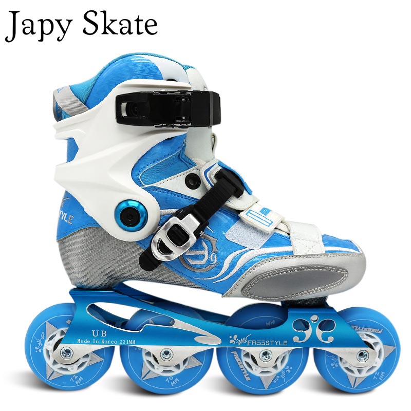 

Japy Skate Original Freestyle YJS Carbon Fiber Professional Slalom Inline Skates Roller Skating Shoe Sliding Free Skating Patine, Red white