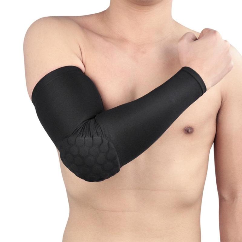 

1pc Sports Elbow Band Honeycomb Anti-collision Fitness Basketball Football Badminton Cycling Rollers Protection Elbow Bandage, White