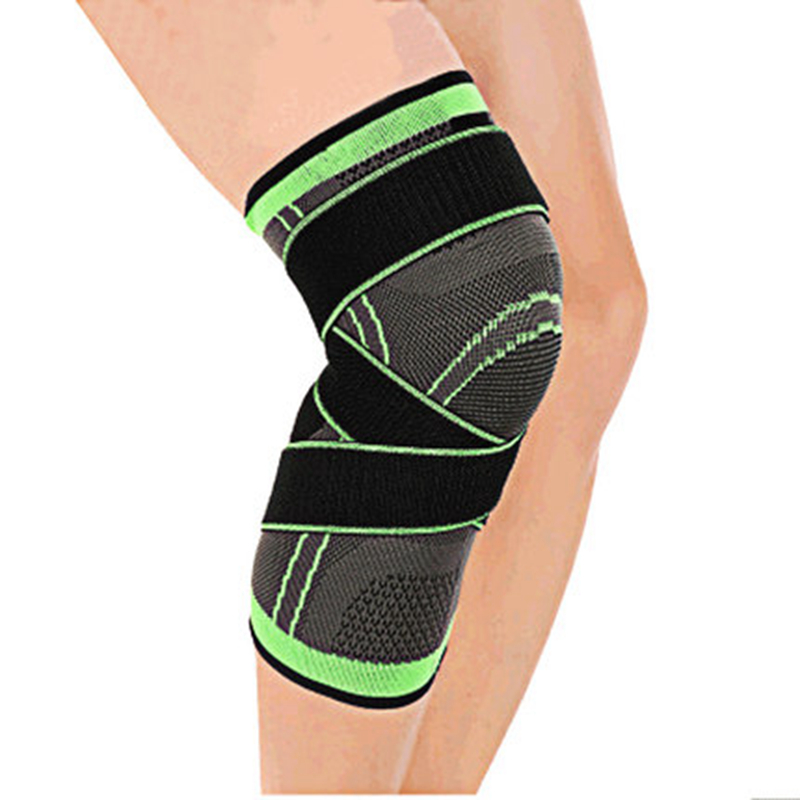 

1 Piece Mumian 3d Pressurized Fitness Running Cycling Bandage Knee Support Braces Elastic Nylon Sports Compression Pad Sleeve, Green