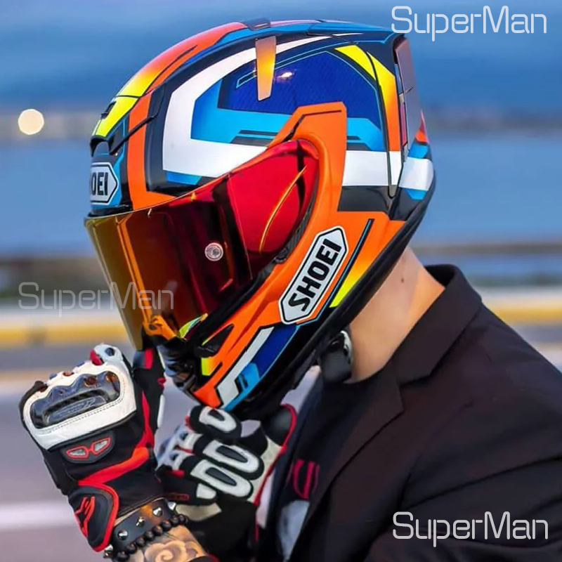 

Full Face X14 blue bradley Motorcycle Helmet anti-fog visor Man Riding Car motocross racing motorbike helmet-NOT-ORIGINAL-helmet, Clear visor