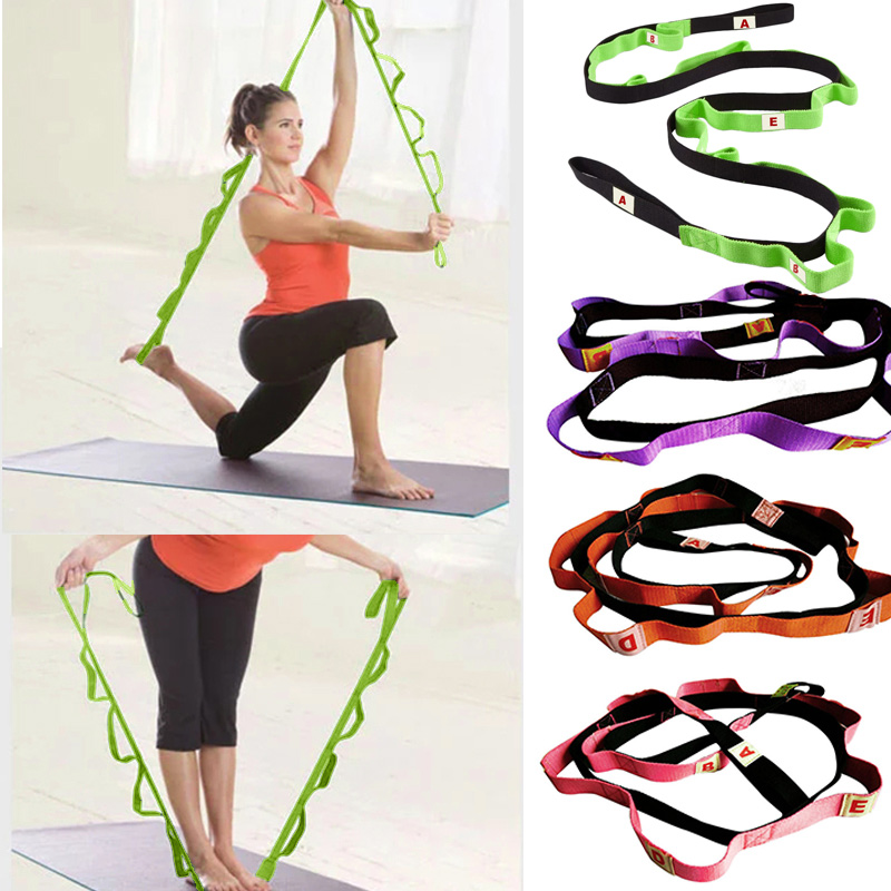 

Yoga EVO Exercise Sport Tension Elastic Stretching Strap with 10 Flexible Loops B2Cshop, Pink