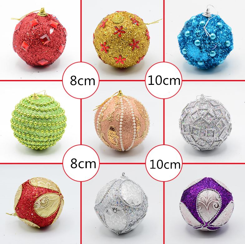 

New 2PC 8cm/10cm christmas ball rhinestone glitter balls balls christmas ornaments party wedding home decor