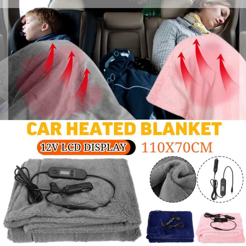 

Car Heating Blanket Winter Heated 12V LCD Display Warm Auto Electric Fleece Blanket For Car Constant Temperature