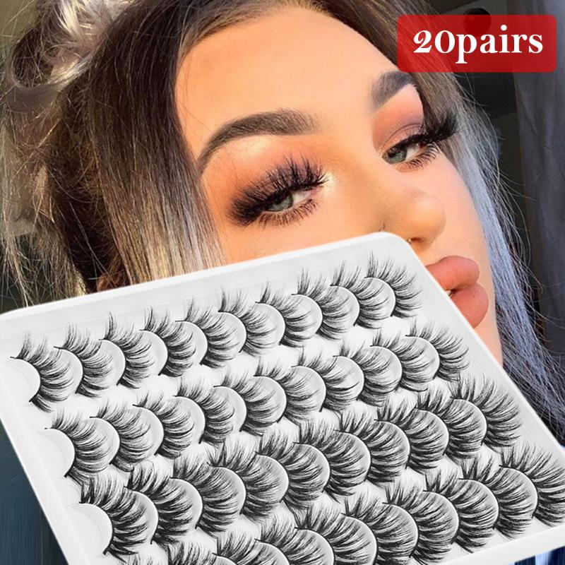 

20 pairs natural false eyelashes fake lashes long makeup 3d mink eyelashes eyelash extension mink for beauty