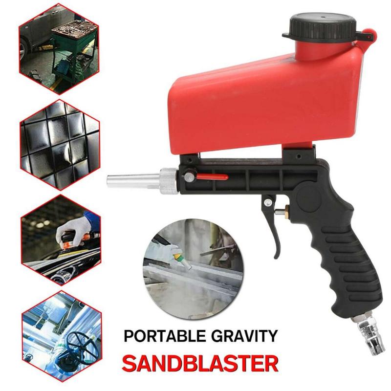 

90psi Portable Gravity Sandblasting Gun Pneumatic Small Sand Blasting spray gun Adjustable Pneumatic Sandblaster DIY Power Tool