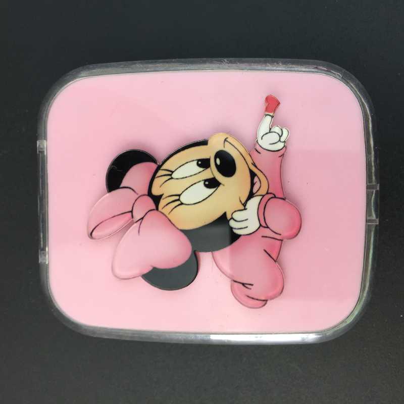 

75*62*20MM Square 3Dcartoon pictures Cosmetic contact box Carry mirror/tweezers/bottle Travel carry Contact lens care box