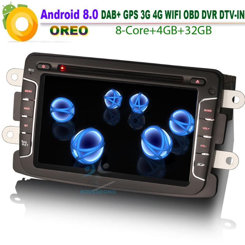 

DAB+ Autoradio TNT Android 8.0 GPS BT DVD WiFi 3G/4G DTV-IN Bluetooth OBD CD SD Car Stereo Car Radio Player for Dokker