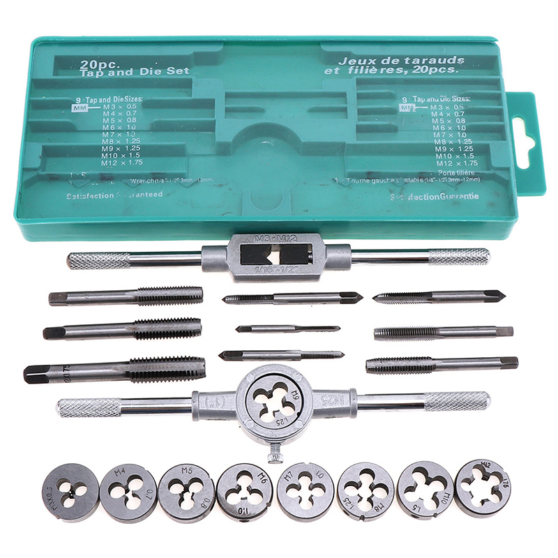 

Tap Die Set M3-M12 Screw Thread Metric Taps Wrench Dies DIY Kit Wrench Screw Threading Hand Tools Alloy Metal With Bag Tempered