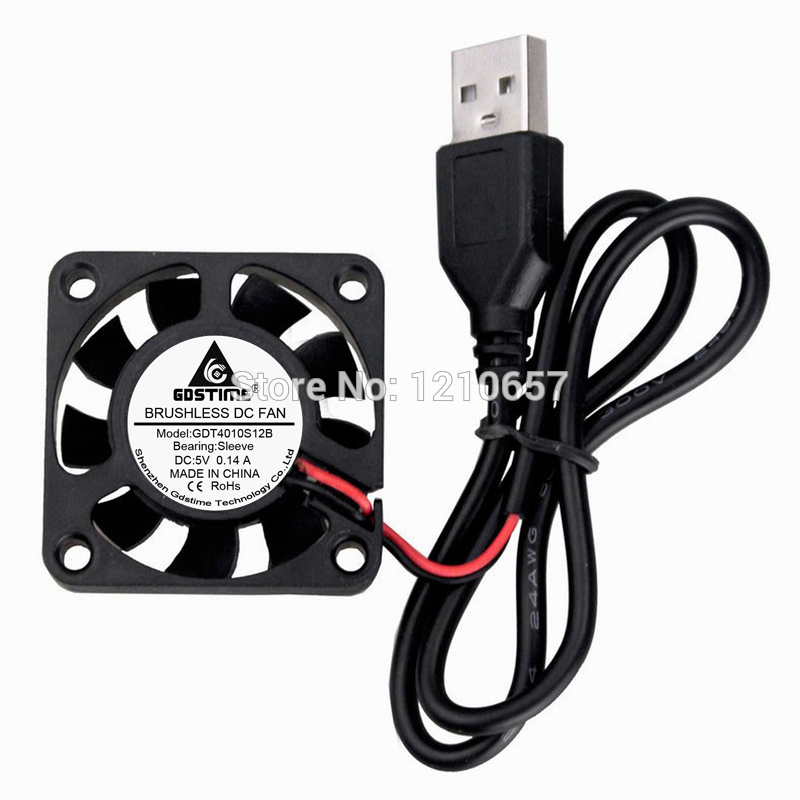 

5 PCS lot Gdstime 40mm X 10mm DC 5V 2Pin USB Brushless PC Computer Cooler Cooling Fan