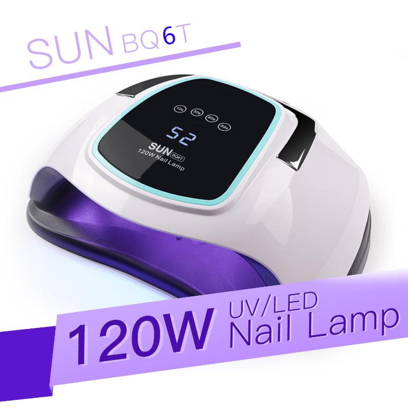 

SUN BQ6T 120W UV LED Lamp for Nails Dryer Drying for Manicure Gel Nail Lamp Drying Gel Varnish LCD Screen Nail Dryer, Pink usb