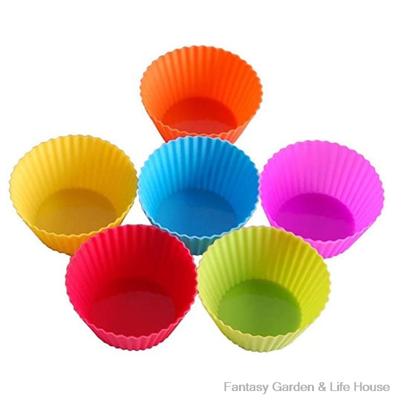 

24pcs Tart Cups Silicone Muffin Cup Round Cake Cup Baking Practical portable Silicone Mold Egg Tart Mold