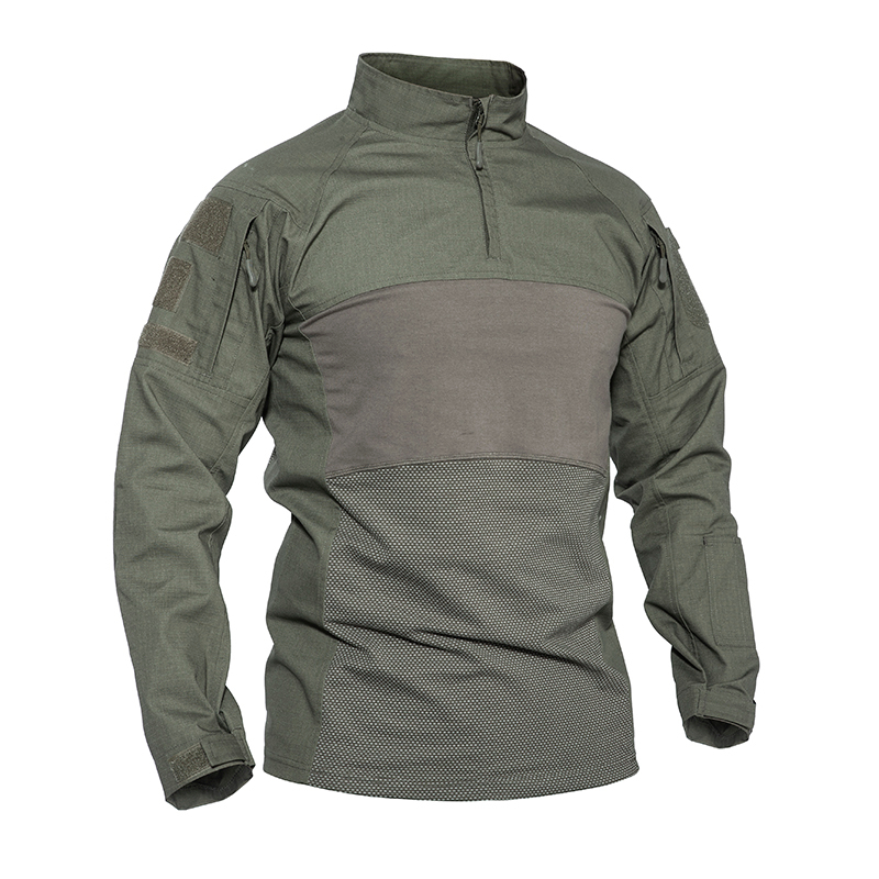 

Tactical T-shirts Men Cotton Elastic Outdoor Hunting Hiking Shooting Combat Long Sleeve Paintball Army Work Clothes Top, Black