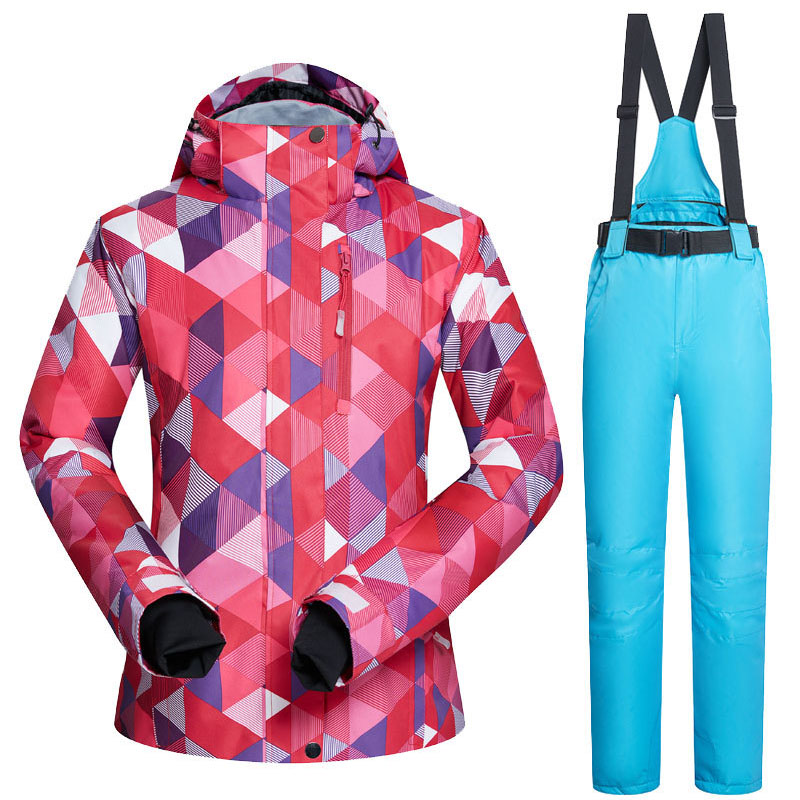 

Ski suit women' Snowboarding Jacket + Pants winter waterproof Windproof Parka outdoor thermal Ski Jacket and Snowboard Trousers, Black