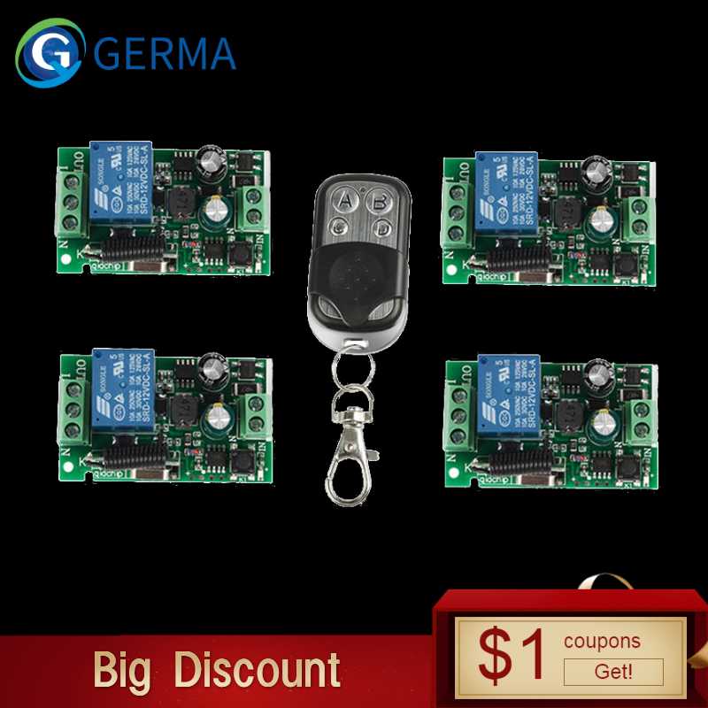 

GERMA 433Mhz Wireless Remote Control Switch AC 85V ~ 250V 110V 220V 1CH Relay Receiver Module + RF Transmitter For Garage Door