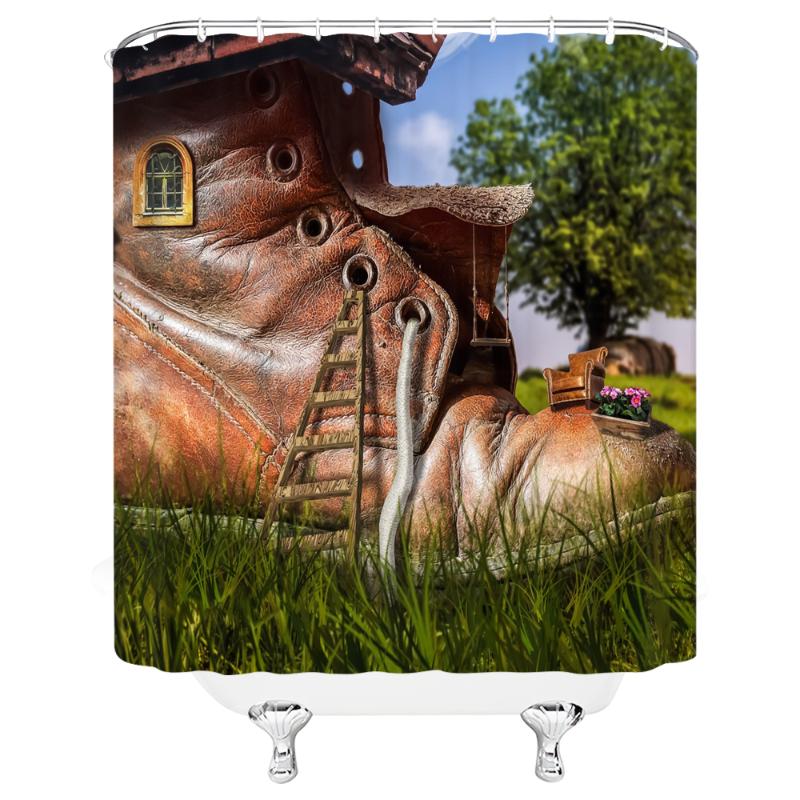 

Retro Art Waterproof And Mildew Proof Fabric Shower Curtain Bathroom 72 "x 72" w / 12 Hook Free Delivery